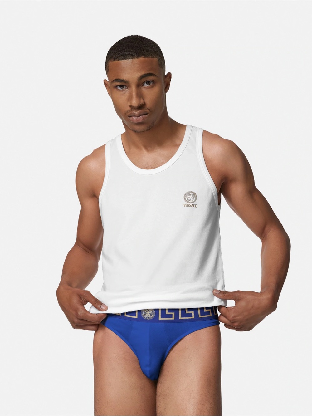 Mens Versace Cotton-Jersey Thong
